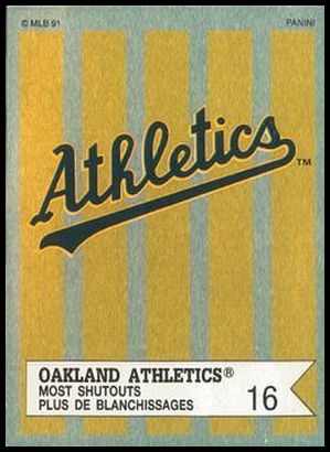 135 Oakland Athletics Most Shutouts